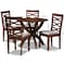 Baxton Studio Aspen Grey Upholstered and Walnut Wood 5-Piece Dining Set 169-9883-10901 - alternate 7